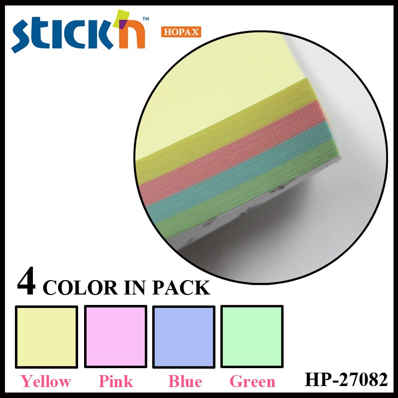 Hopax Post it Note 3X3 Pastel Notes (4C X 20'C) HP27082